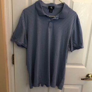 Calvin Klein Blue Striped Polo Sz XL